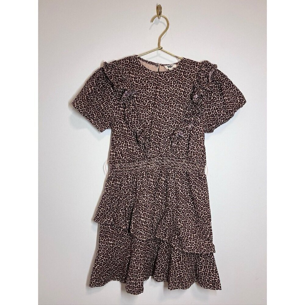 EverAfter Girls Leopard Animal Print Mini dress Ruffle Size 12